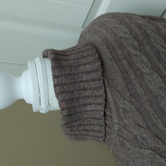 Suzanne's by Picadilly luxurious dark brown cable knit buttons pullover - Picture 9 of 16